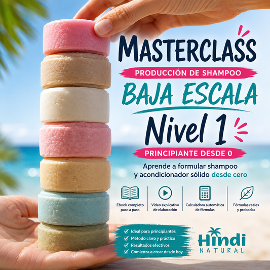 Curso Shampoo & Acondicionador – Producción Baja Escala Nivel 1 (referencia: 130 USD aprox)